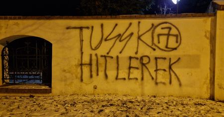 Znieważyli Tuska na murach kościoła. Grozi im długa odsiadka