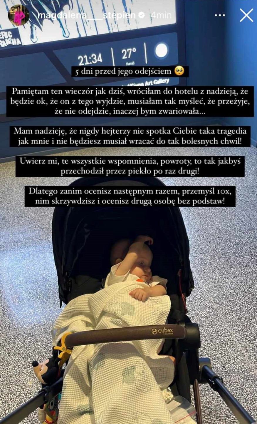 Stępień wspomina ostatnie chwile syna i zwraca się do hejterów
