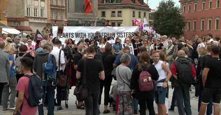 Manifestacja solidarności z Afgańczykami w Warszawie.