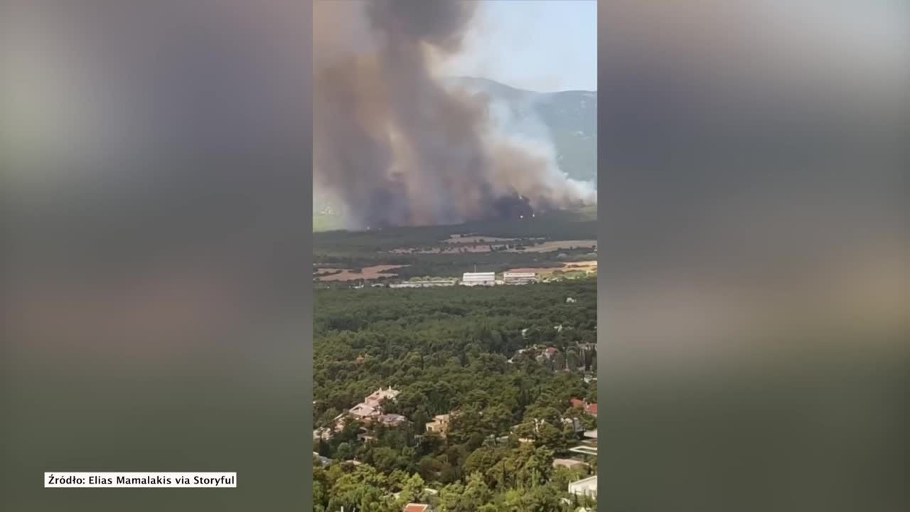 Pożar w pobliżu Aten. Przerwy w dostawach prądu