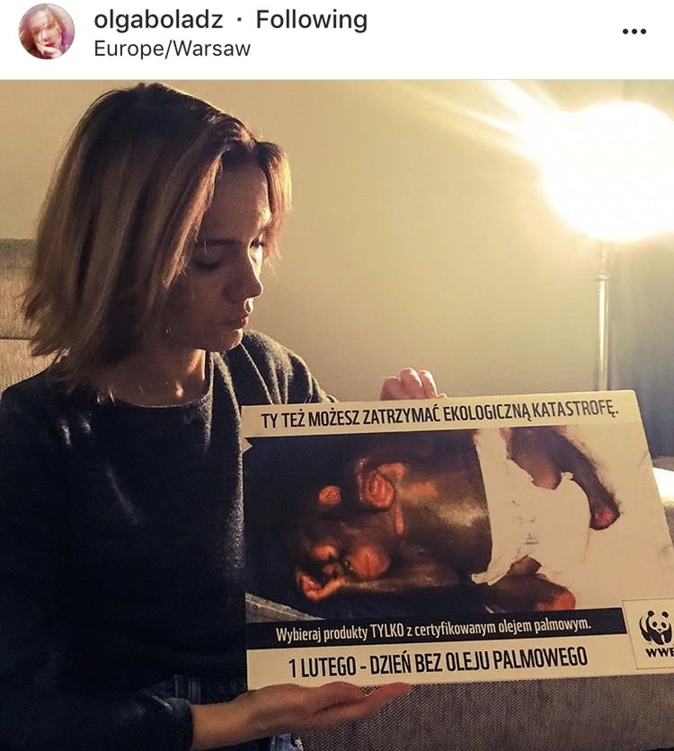 Olga Bołądź - Dzień bez oleju palmowego, akcja WWF Polska