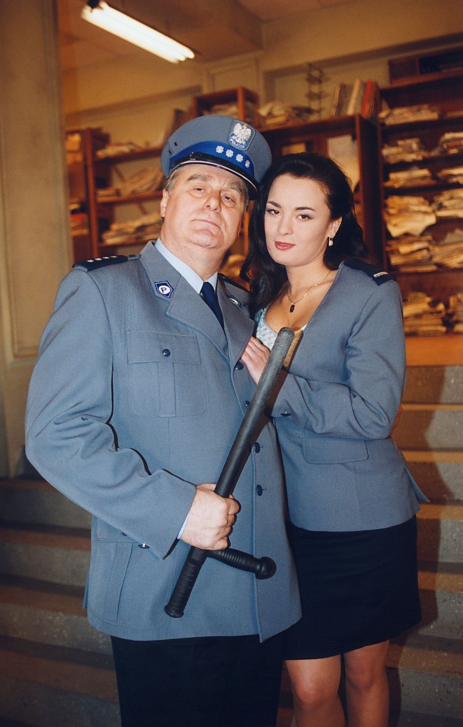 Joanna Jędrejek z aktorami "13 posterunku"