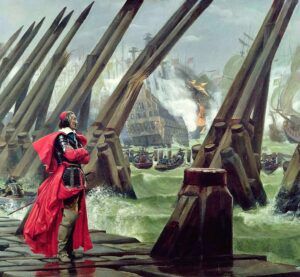Kardynał Richelieu podczas oblężenia La Rochelle