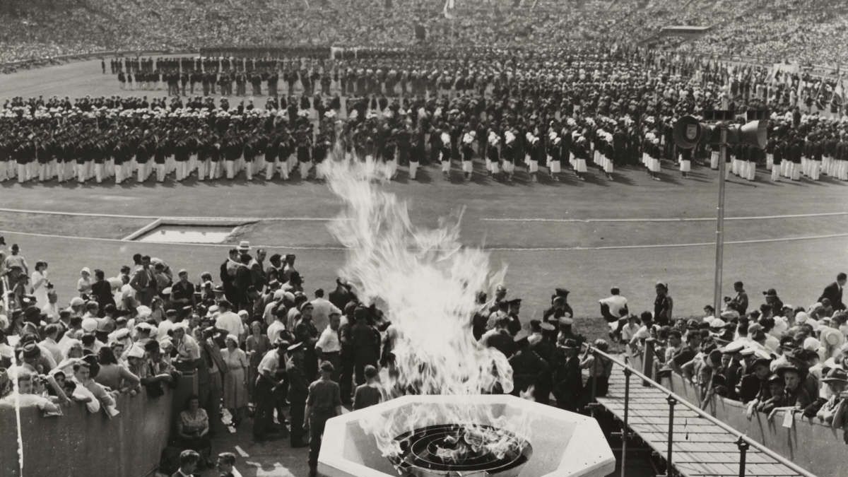 Londyn 1948: znicz olimpijski płonie! fot. domena publiczna