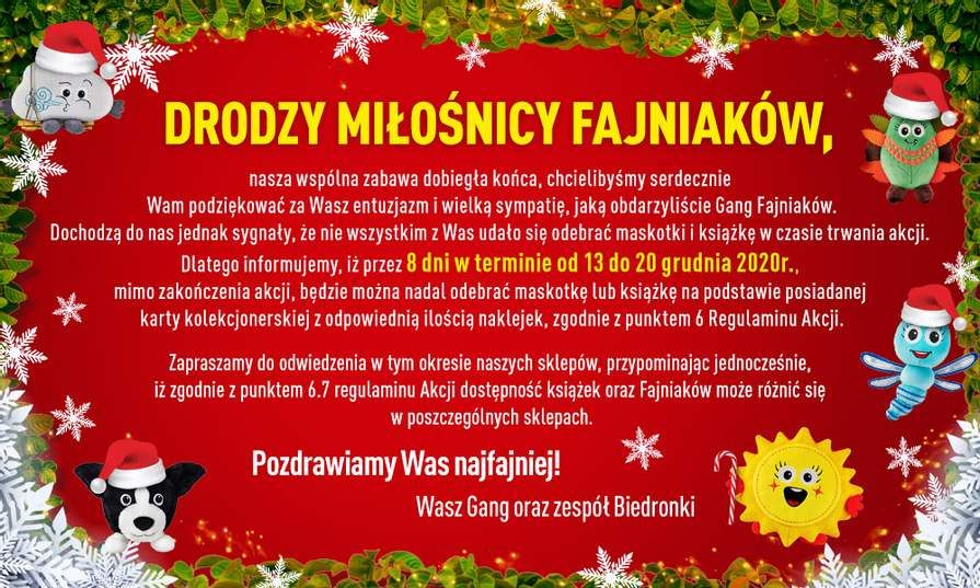 Fajniaki za darmo w Biedronce
