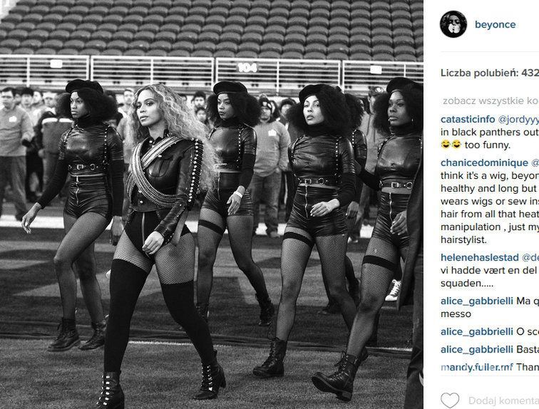 Beyonce podczas Super Bowl 2016