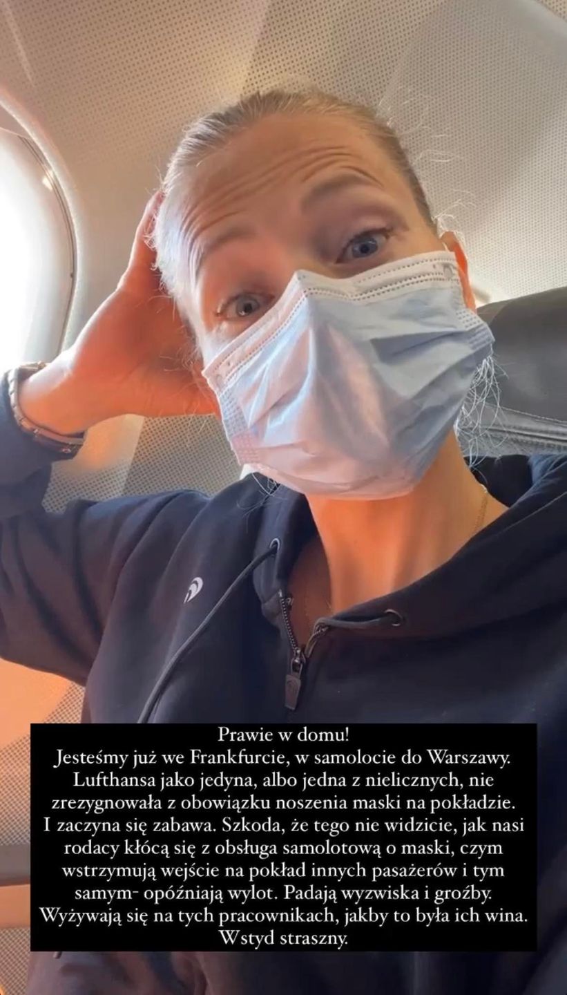 Agata Rubik pomstuje na polskich pasażerów, którzy nie chcieli włożyć maseczek w samolocie