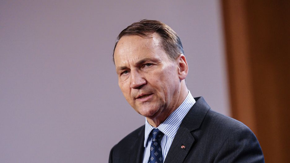 BERLIN, GERMANY - JUNE 04: Polish Minister of Foreign Affairs Radoslaw Sikorski speaks to the media on June 04, 2025 in Berlin, Germany. (Photo by Thomas Trutschel/Photothek via Getty Images)