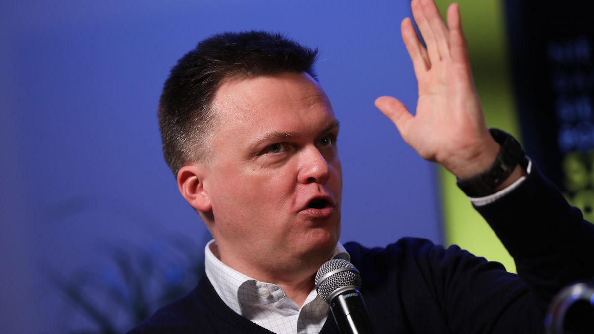 A meeting with the Marshal of the Sejm and presidential candidate Szymon Holownia regarding the book 'Let's not let ourselves be divided' takes place at the Lawyers' Club in Krakow, Poland, on December 3, 2024. (Photo by Klaudia Radecka/NurPhoto via Getty Images)