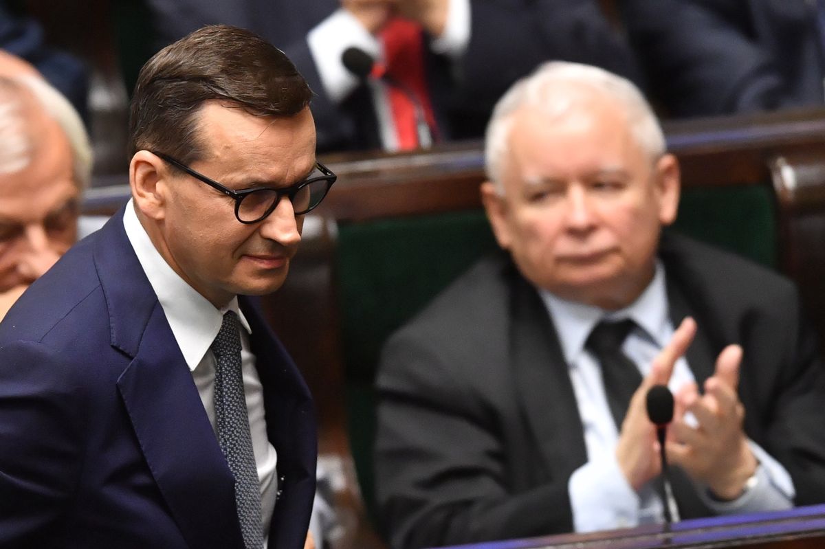  Premier Mateusz Morawiecki i prezes PiS Jarosław Kaczyński