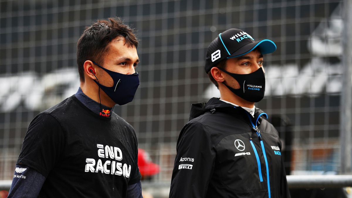 Materiały prasowe / Red Bull / Na zdjęciu: Alexander Albon (po lewej) i George Russell