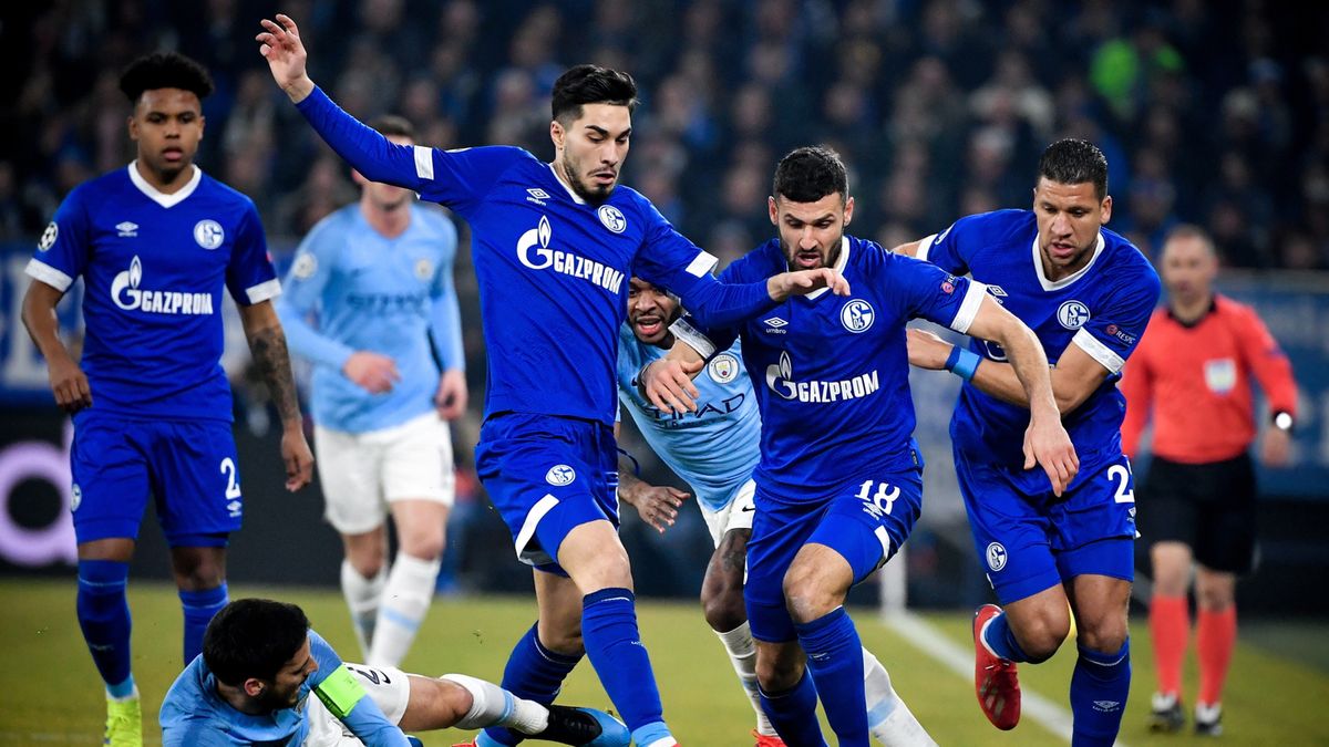 Zdjęcie z meczu Schalke - Manchester City w 1/8 finału Ligi Mistrzów