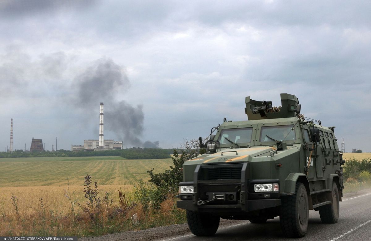 Ukraiński transporter opancerzony pod Lisiczańskiem