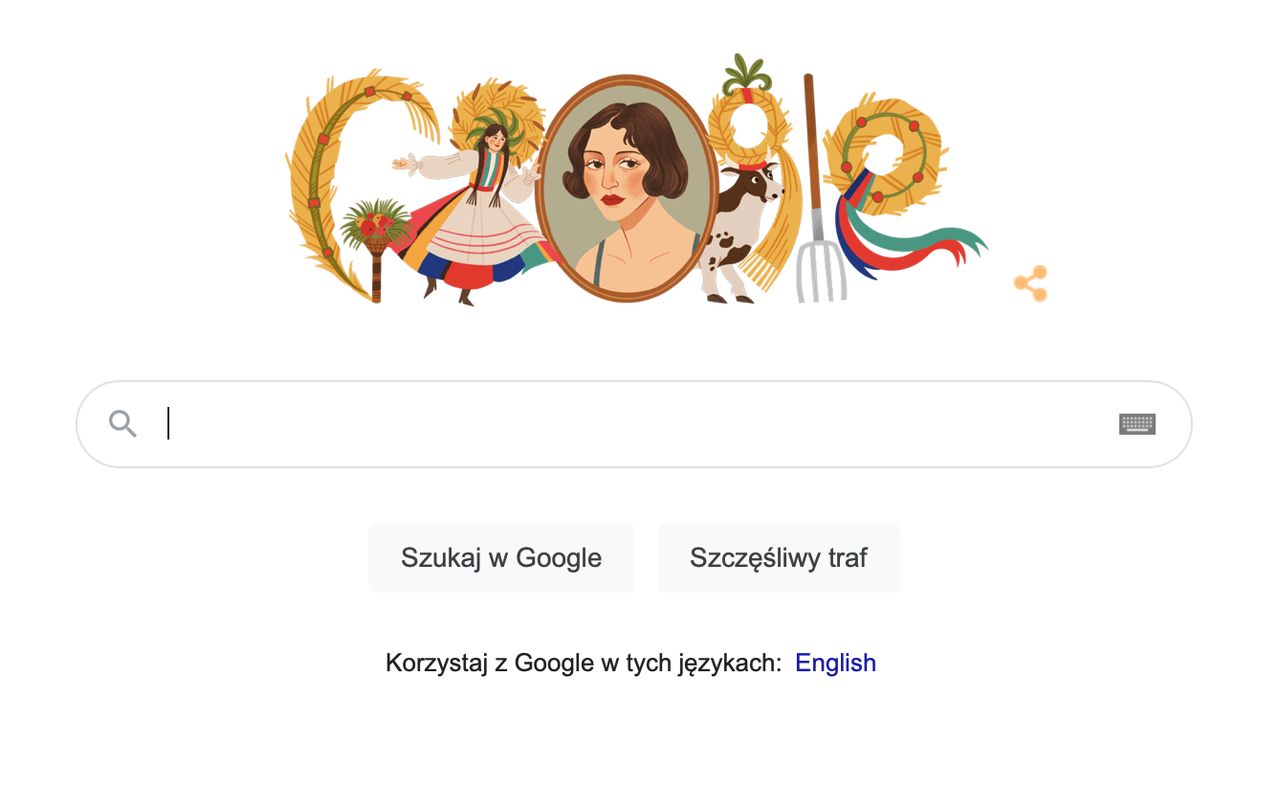 Google Doodle przypomina o artystce Zofii Stryjeńskiej - Google Doodle