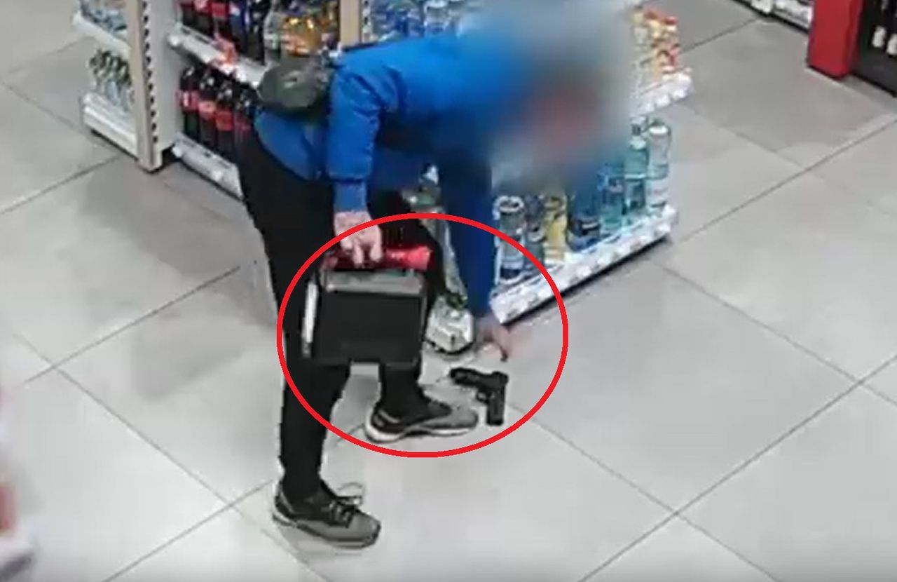 Wstrząsające sceny na stacji. Miał kanister i pistolet