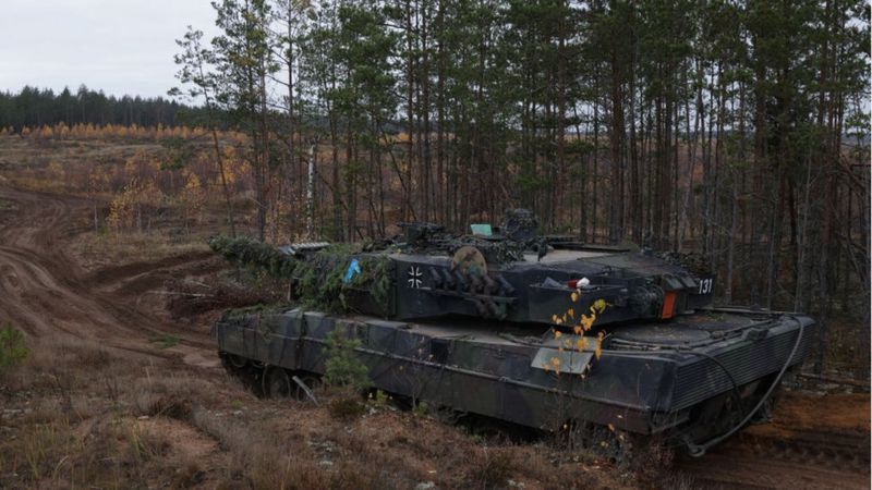 Німецький танк Leopard 2A6 під час військових навчань у Литві, 2022 рік