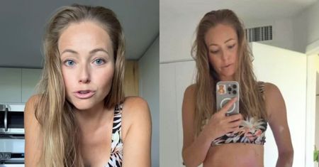 Agata Rubik pręży smukłą sylwetkę w dwuczęściowym stroju kąpielowym. Ogień?