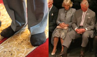 Król Karol III podczas wizyty w meczecie zaliczył wpadkę. W centrum uwagi znalazły się jego stopy (FOTO)