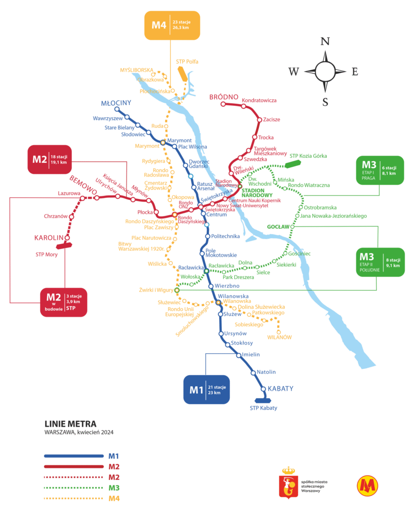 Warszawa: Tak będzie wyglądała IV linia metra. W sumie 23 stacje