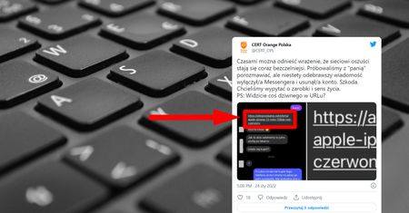 Link z "dziwnymi kropkami". Nie klikaj takich adresów