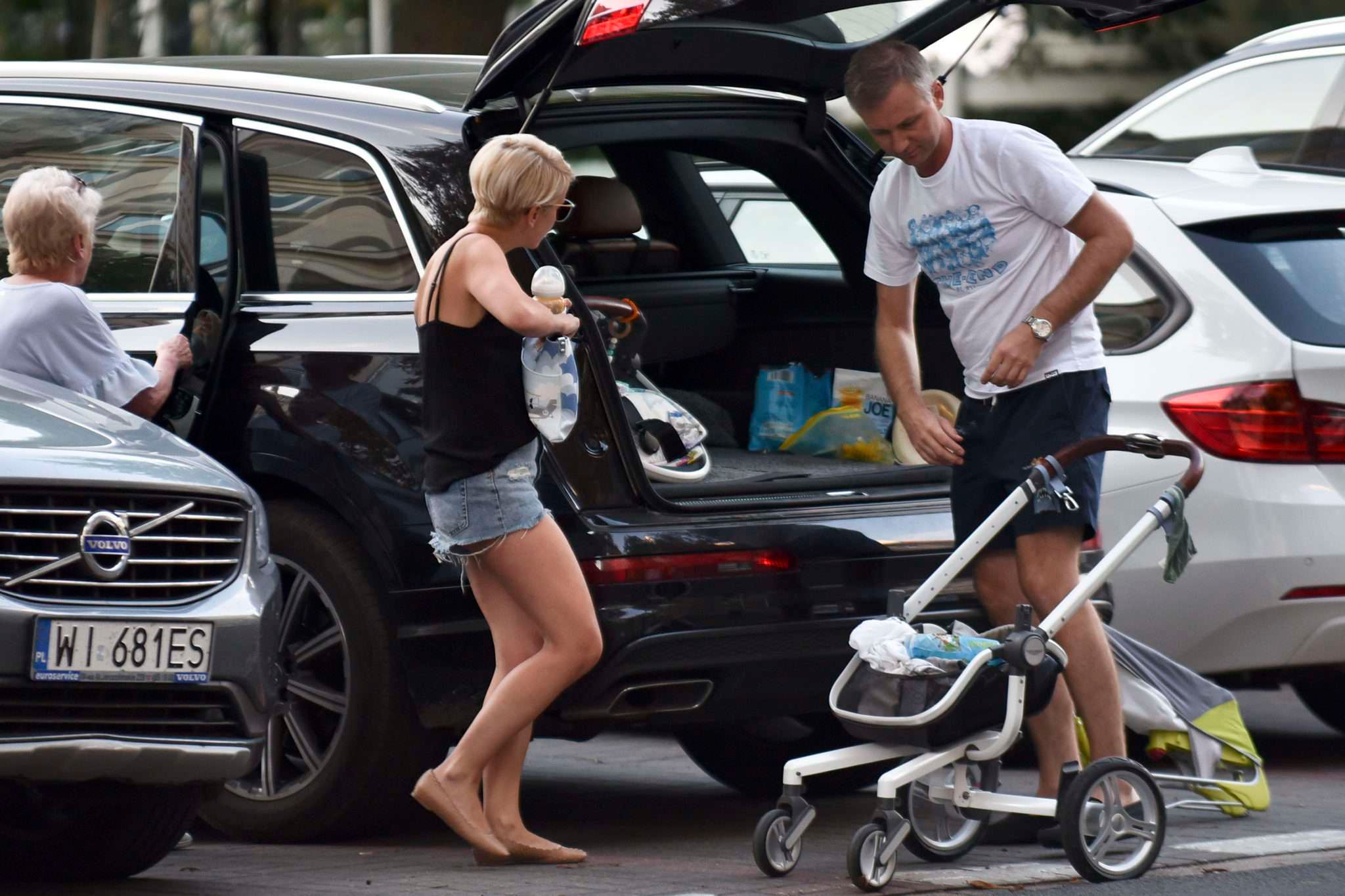 Katarzyna Zielińska z mężem i synami na obiedzie