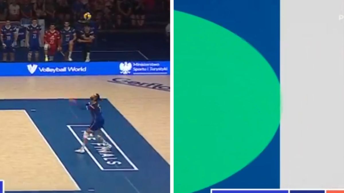 Twitter / Polsat Sport / Na zdjęciu: as serwisowy, który zakończył mecz Włochy - Francja