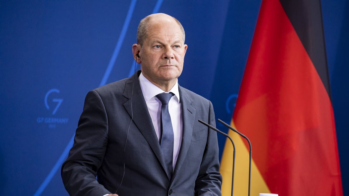 German Chancellor Olaf Scholz holds a press conference with Egyptian President Abdel Fattah el-Sisi (not in the picture) at the Chancellery in Berlin, Germany on July 18, 2022. (Photo by Emmanuele Contini/NurPhoto via Getty Images)