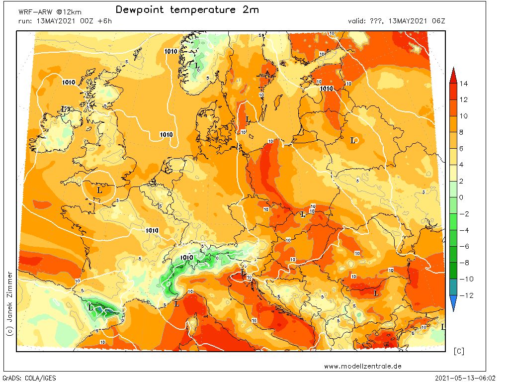 Mapa pogody w Europie