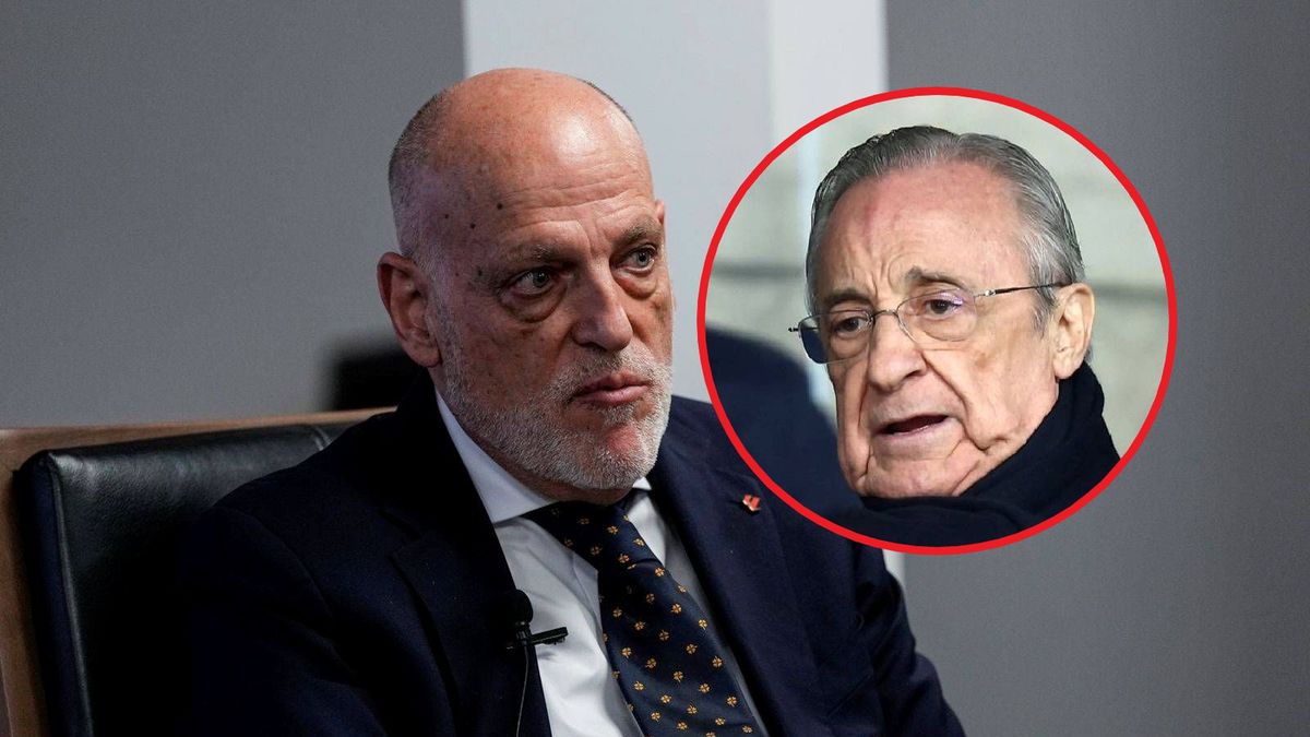 Getty Images / Oscar J. Barroso / AFP7 via Getty Images/Marco Canoniero/LightRocket via Getty Images / Na dużym zdjęciu Javier Tebas, na małym Florentino Perez