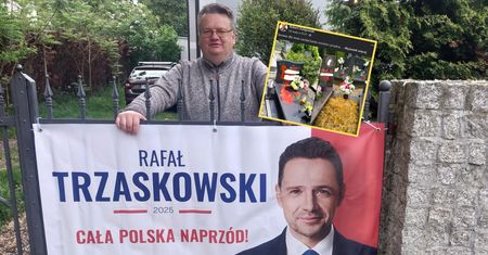 "Odrażający atak". Ktoś zdewastował grób. Powodem plakat Trzaskowskiego?