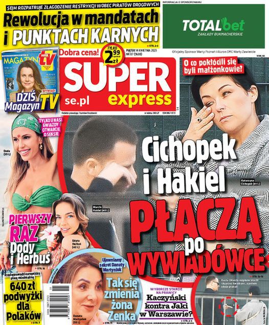 Kasia Cichopek i Marcin Hakiel - okładka Super Express 14.04.2023