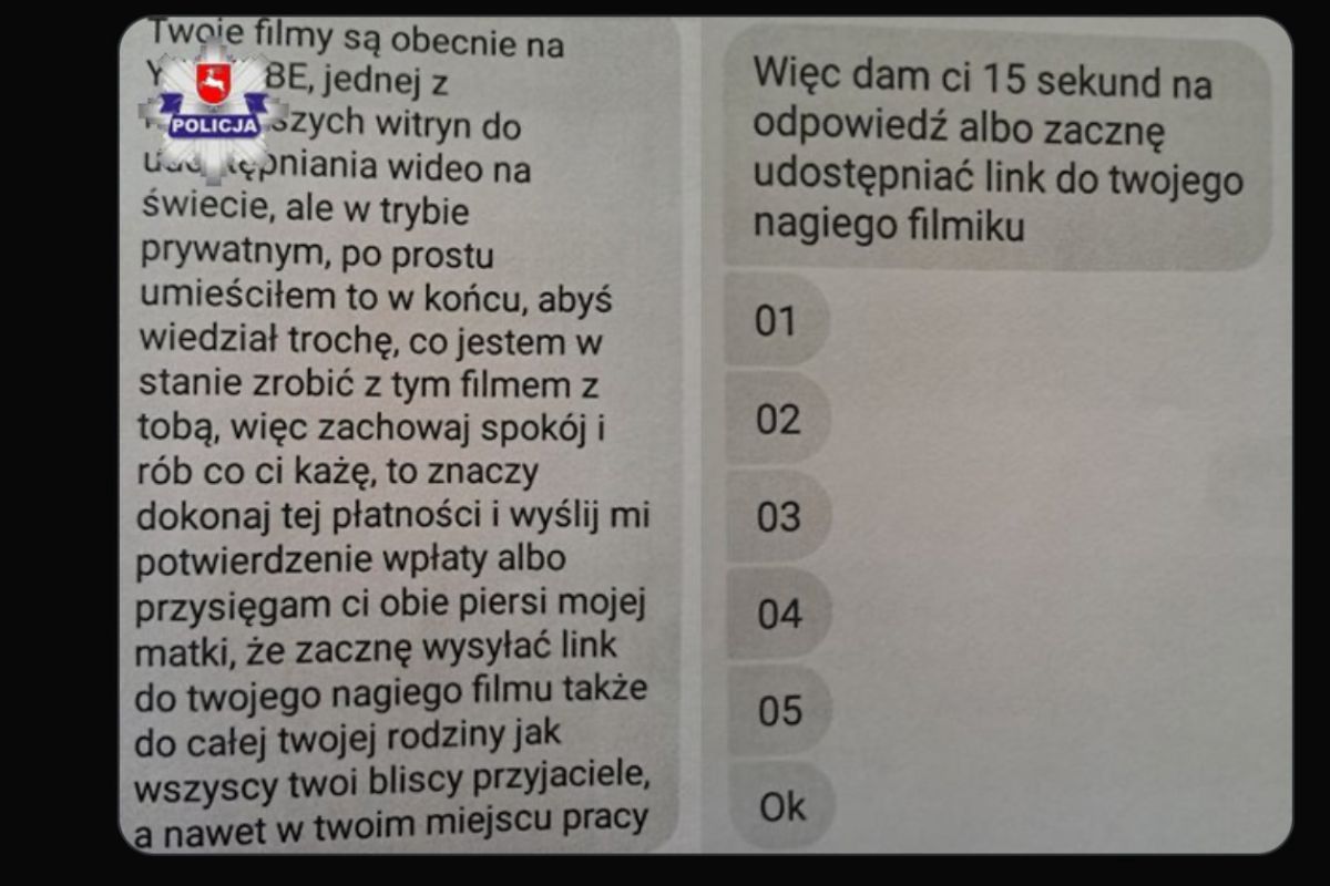 Zdjęciu przedstawiające konwersację z szantażystą 