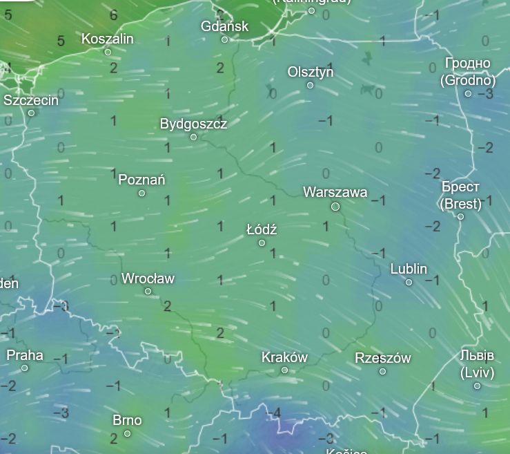 Prognoza na na poranek 21 kwietnia