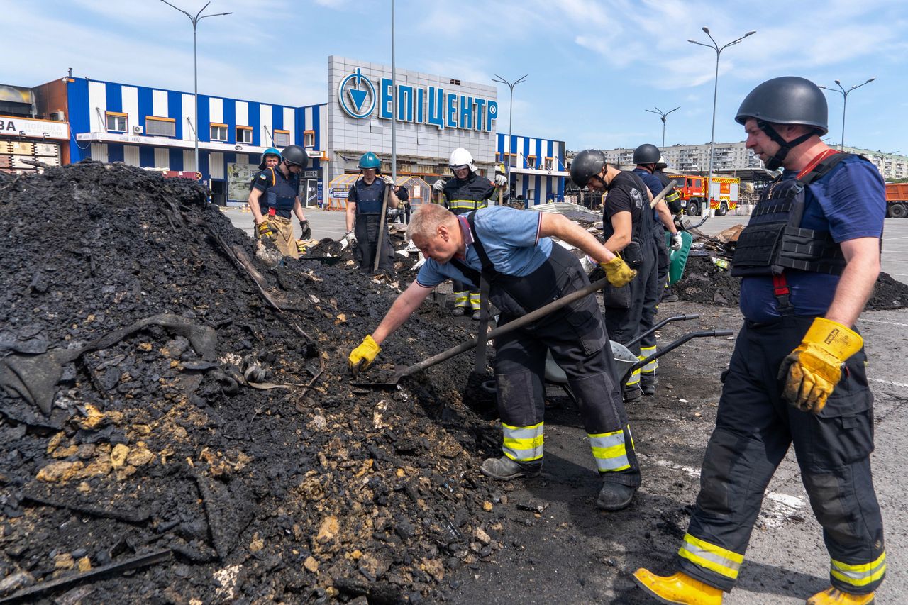 Retrieving bodies after the Russian attack. This won't be shown in Russia.