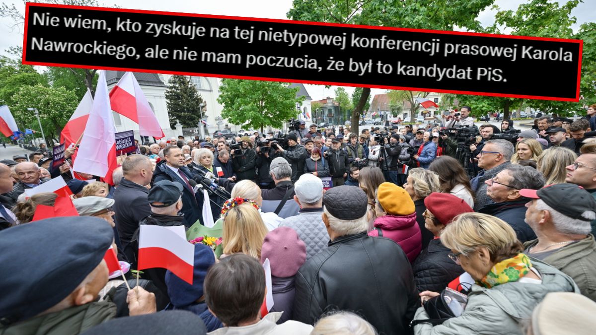 Zwolennicy Nawrockiego zagłuszali dziennikarzy