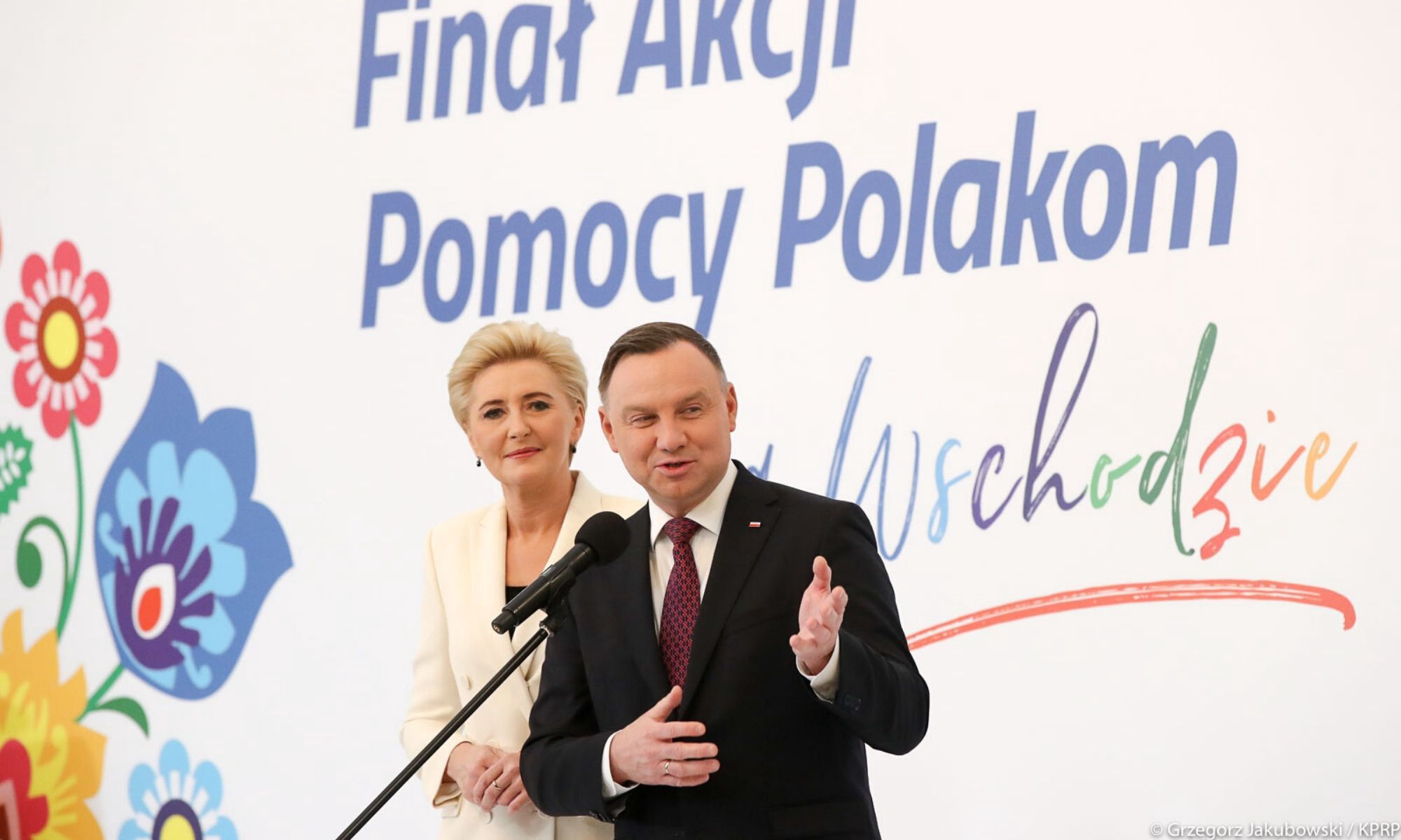 Andrzej Duda i Agata Kornhauser-Duda podczas finału akcji