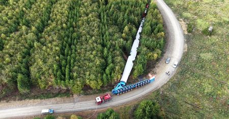 Poważny wypadek w Niemczech. Gigantyczna łopata wiatraka runęła w lesie