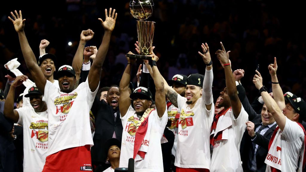 Radość Toronto Raptors ze zdobycia mistrzostwa NBA