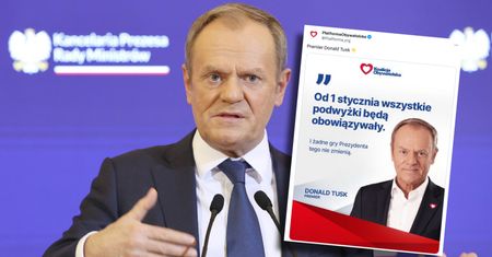 Grafika z Tuskiem rozgrzała sieć. "Co za geniusz na to wpadł"