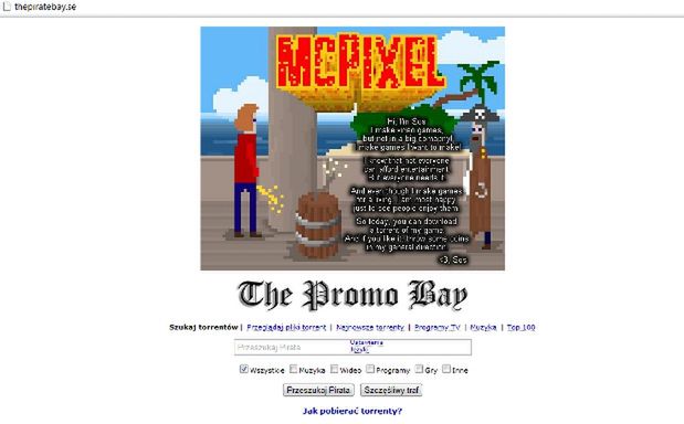 Promocja gry na The Pirate Bay. Tego jeszcze nie było!