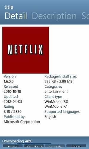 Netflix - instalacja z poziomu wAppStore (niedostępny w regionie PL)