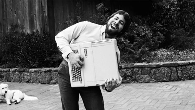 Steve Wozniak i Apple IIe, 1983