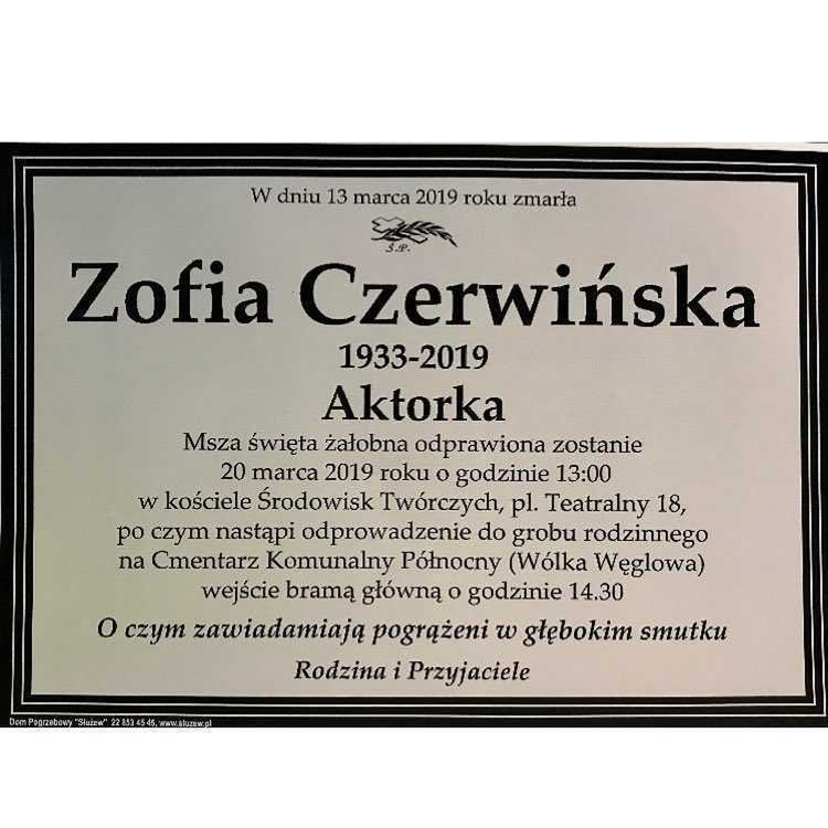 Pogrzeb Zofii Czerwińskiej