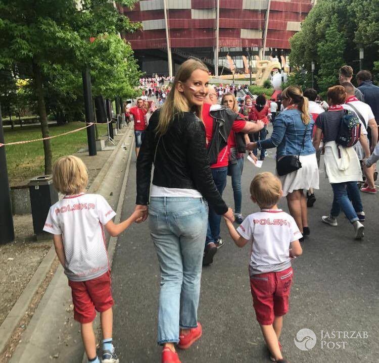 Joanna Moro na meczu Polska-Rumunia