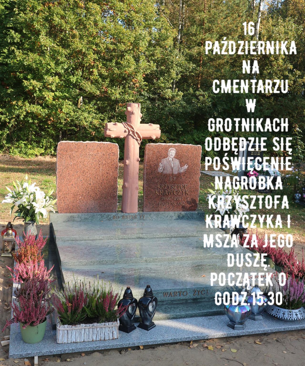 Krzysztof Krawczyk: nagrobek, fot. Facebook, Andrzej Kosmala