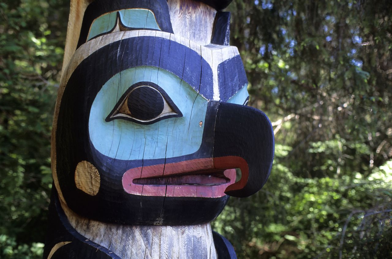 Jeden z Totemów w Narodowym Parku Historycznym Sitka