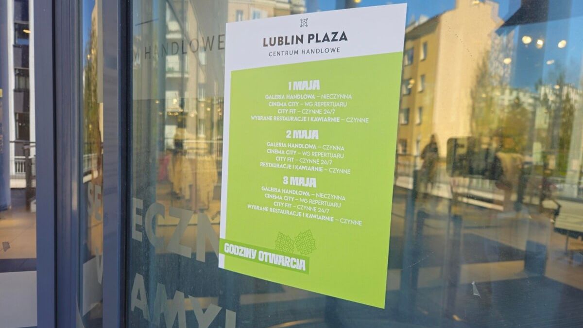 Godziny otwarcia centrum handlowego Lublin Plaza w majówkę 2026