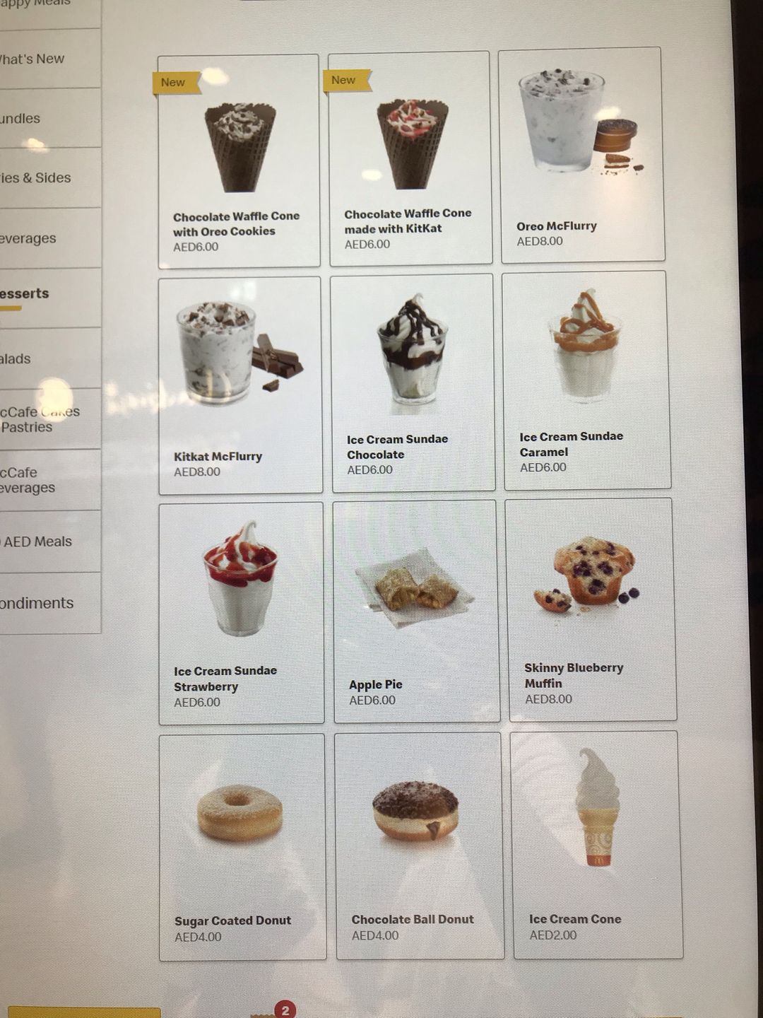 Cennik McDonald’s w Dubaju 