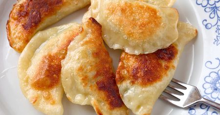 Pierogi z kaszą i wątróbką