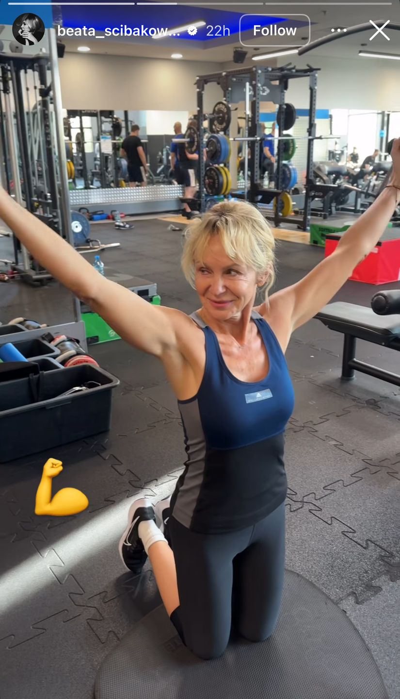 Beata Ścibakówna ćwiczy na siłowni